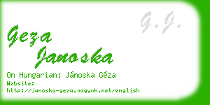 geza janoska business card