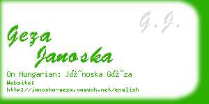 geza janoska business card